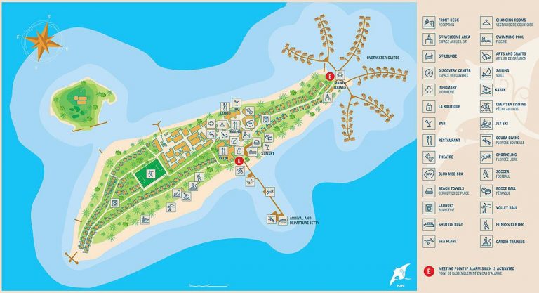 Club Med Kani, Maldives - Site Map | Cinquième Saison