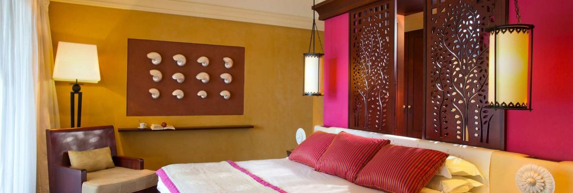 Club Med Albion Plantation, Mauritius - Dark wood, bright colors are a nod to the exotic universe of the islands.