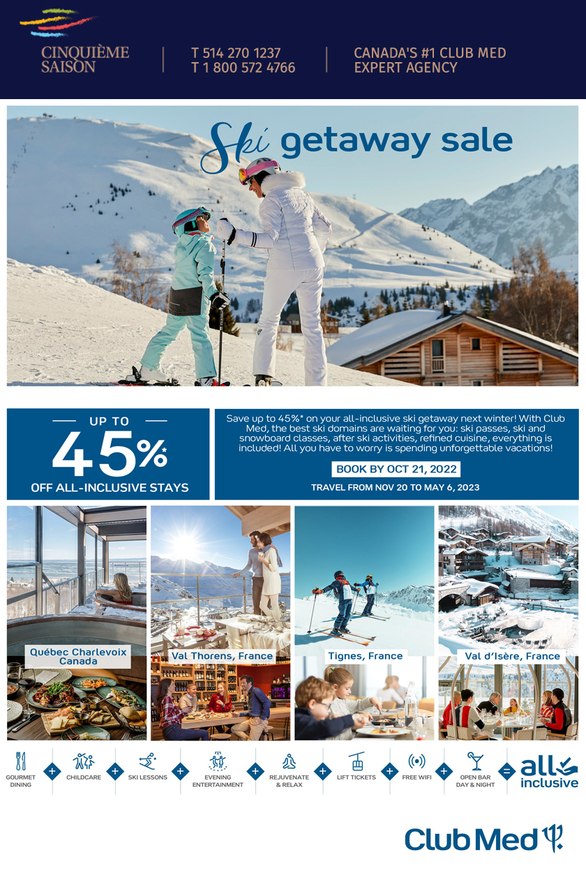 Club Med Ski getaway sales