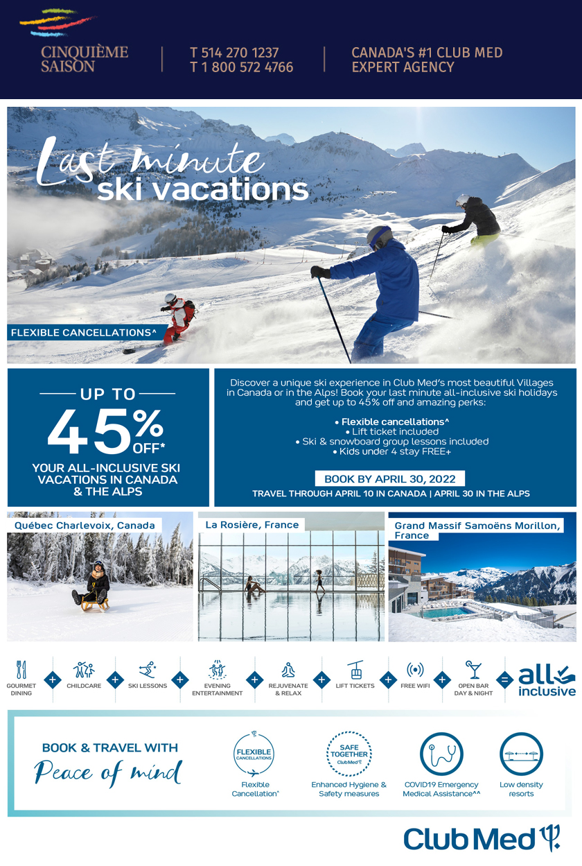 Ski vacations in Canada & the Alps